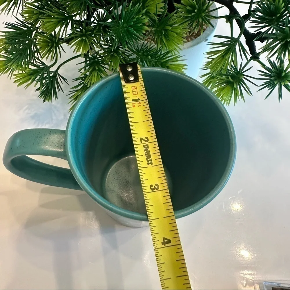 Vida Verde Teal Speckled Coffee Mug Tropical Boho Ceramic Cup
